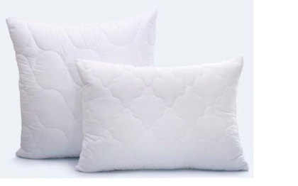 Подушка из микрофибры белая с тиснением