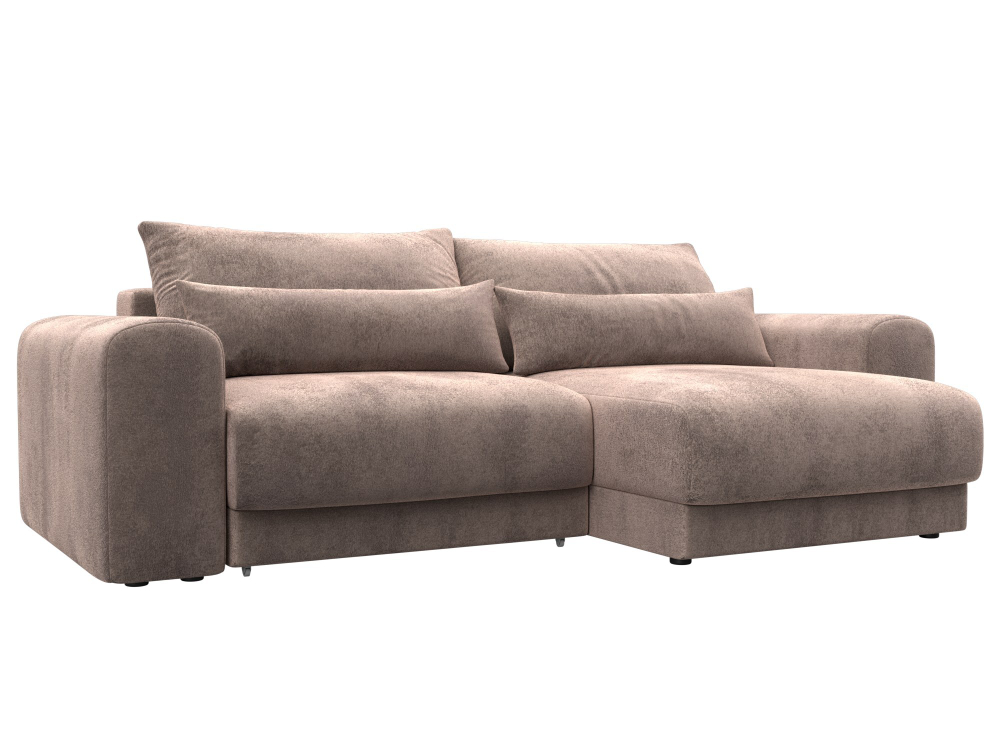 Диван угловой Лига-056 НПБ угол универсальный ВЕЛЮР TOWER 05 бежевый