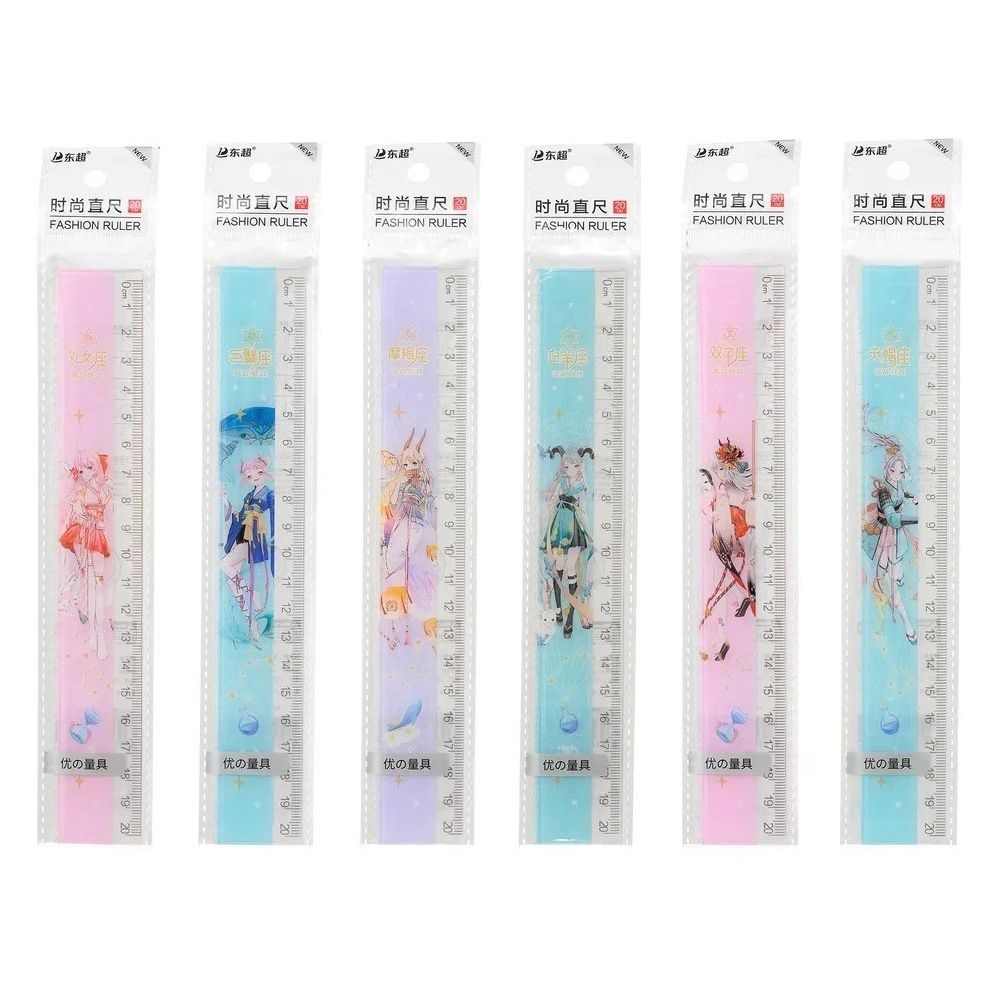 Линейка Basir пластиковая, серия "Аниме", с рисунком на корпусе, 20 см Линейка Basir пластиковая, серия "Аниме", с рисунком на корпусе, 20 см