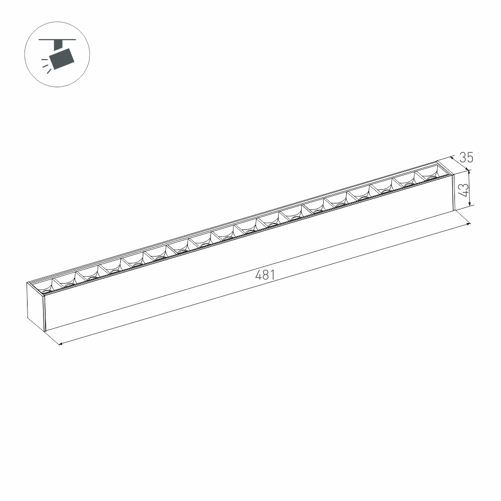 Светильник MAG-LASER-45-L480-18W Day4000 (BK, 15 deg, 24V) (Arlight, IP20 Металл, 5 лет) 026940