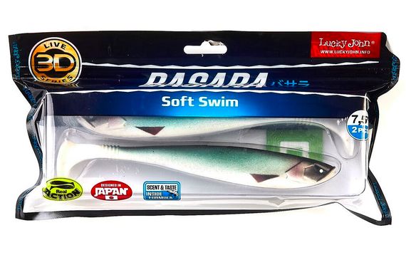 Виброхвосты LJ 3D Series BASARA SOFT SWIM 7,5in (19,05)/PG07 2шт.