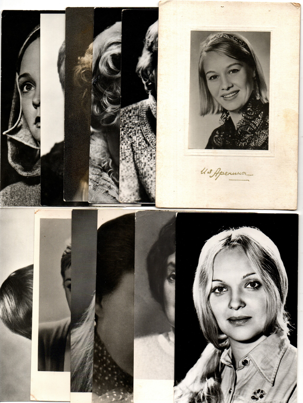 №100 Открытки Артисты и актёры СССР 1960–1970-е г. 25 штук. Чёрно-белые, чистые, без повторов