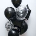 Шар (18" /46 см) Звезда, Черный 1 шт.