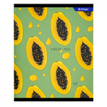 Тетрадь 48л., А5, клетка, Alingar "Экзотические фрукты", скрепка, мелованный картон (стандарт), выб УФ лак, блок офсет, 4 дизайна в пленке т/у