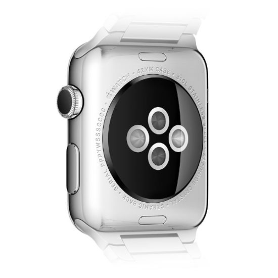 Часы смарт Apple Watch 38мм (серебристный стальной с застежкой "бабочка" на кнопках )