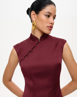 Платье-ципао из сатина