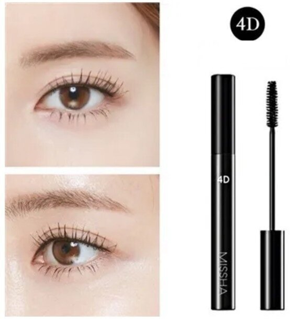 Тушь для ресниц Missha "The Style 4D", удлинение, подкручивание, объем, черная, 7 г