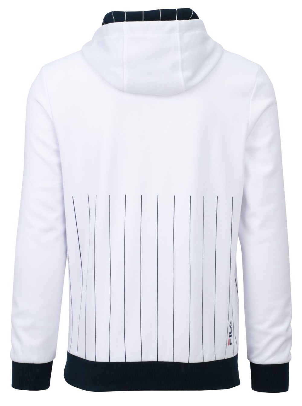 Мужская теннисная кофта Fila Hoody Misha - white/peacoat blue stripes