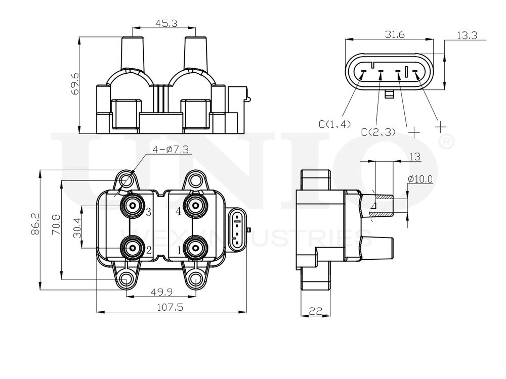 Катушка зажигания UNIO IGC-20006
