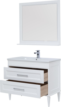 Комплект мебели для ванной Aquanet Бостон М 100 белый матовый