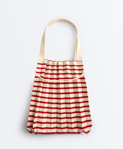 Oysho Плиссированная вязаная сумка через плечо, красный