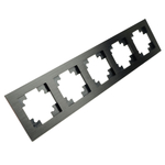 Рамка 5-местная, металл, STEKKER, MFR00-7005-05, серия Катрин, черный 50028