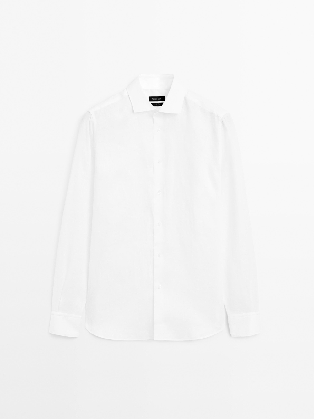 Massimo Dutti Рубашка приталенного кроя из 100% льна, белый