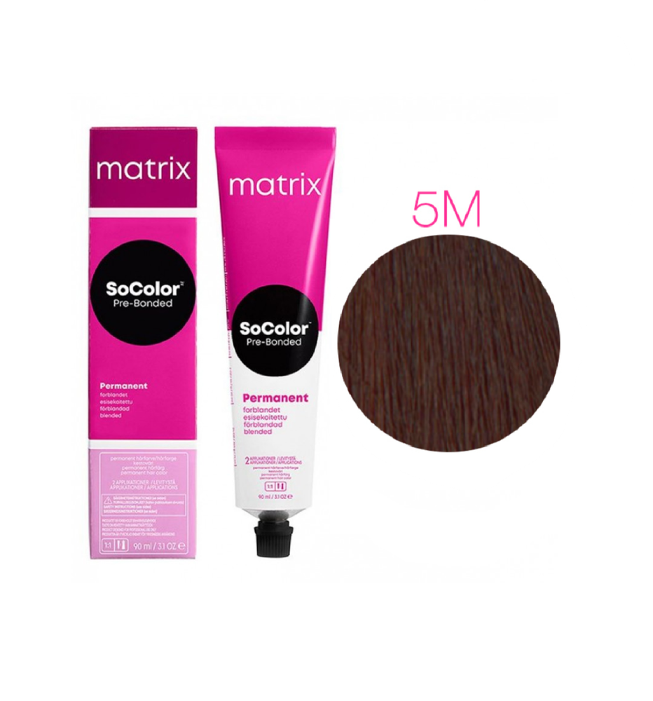 MATRIX SoColor Pre-Bonded стойкая крем-краска для волос 90 мл 5M шатен мокка
