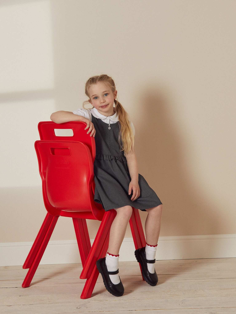 Сарафан школьный на молнии для девочки Next C35-479, Серый