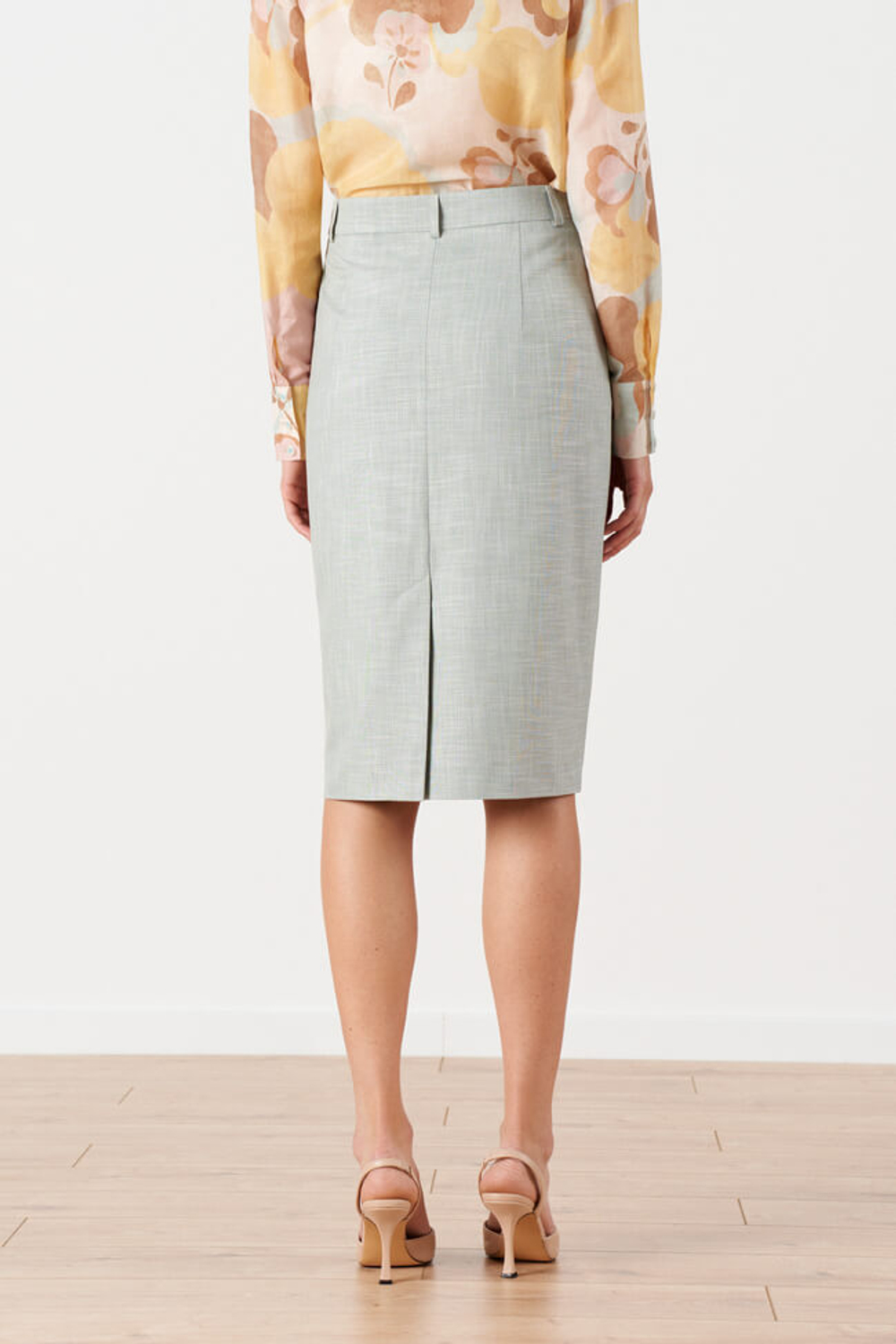 4877 Юбка женская (серо-зеленый)