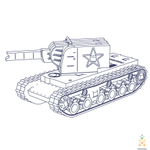 Танк Unit КВ-2 от UNIWOOD - Деревянный конструктор, сборная модель, 3D пазл