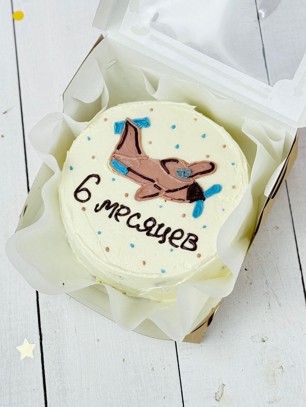 Бенто торт на 6 месяцев, полгодика сыну с самолётом