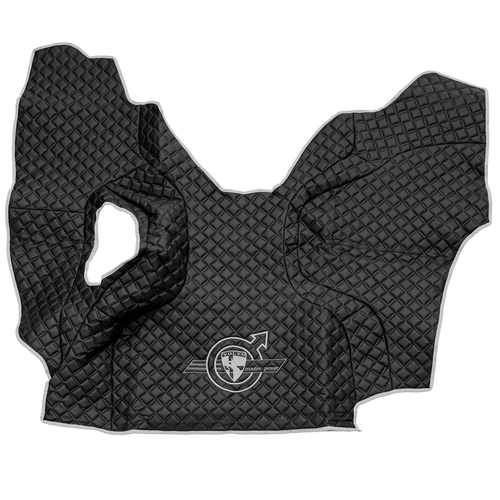 Ковры VOLVO FM до 2008 года (экокожа, черный, серый кант, серая вышивка)