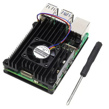 Металлический корпус для Raspberry Pi 5 с вентилятором