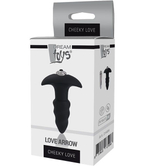 Черная анальная вибровтулка Single Speed Love Arrow Plug - 9,8 см.