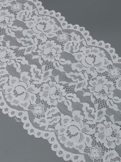 Эластичное кружево теплое белое ширина 22 см