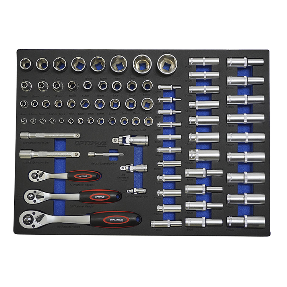 OPT-917P Тележка инструментальная, 7 полок с набором инструментов 289 пр, пластиковая столешница