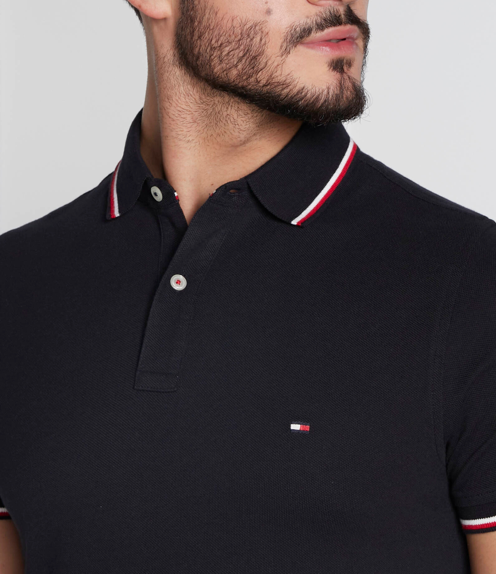 поло tipped Tommy Hilfiger - черный(MW0MW13080)