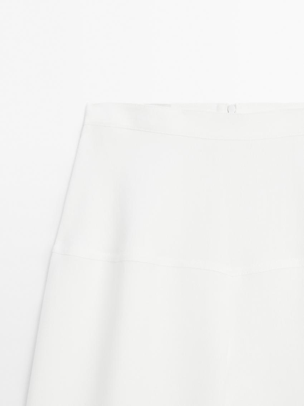 Massimo Dutti Струящиеся брюки из льняной смеси с корсетным поясом - Limited Edition, кремовый