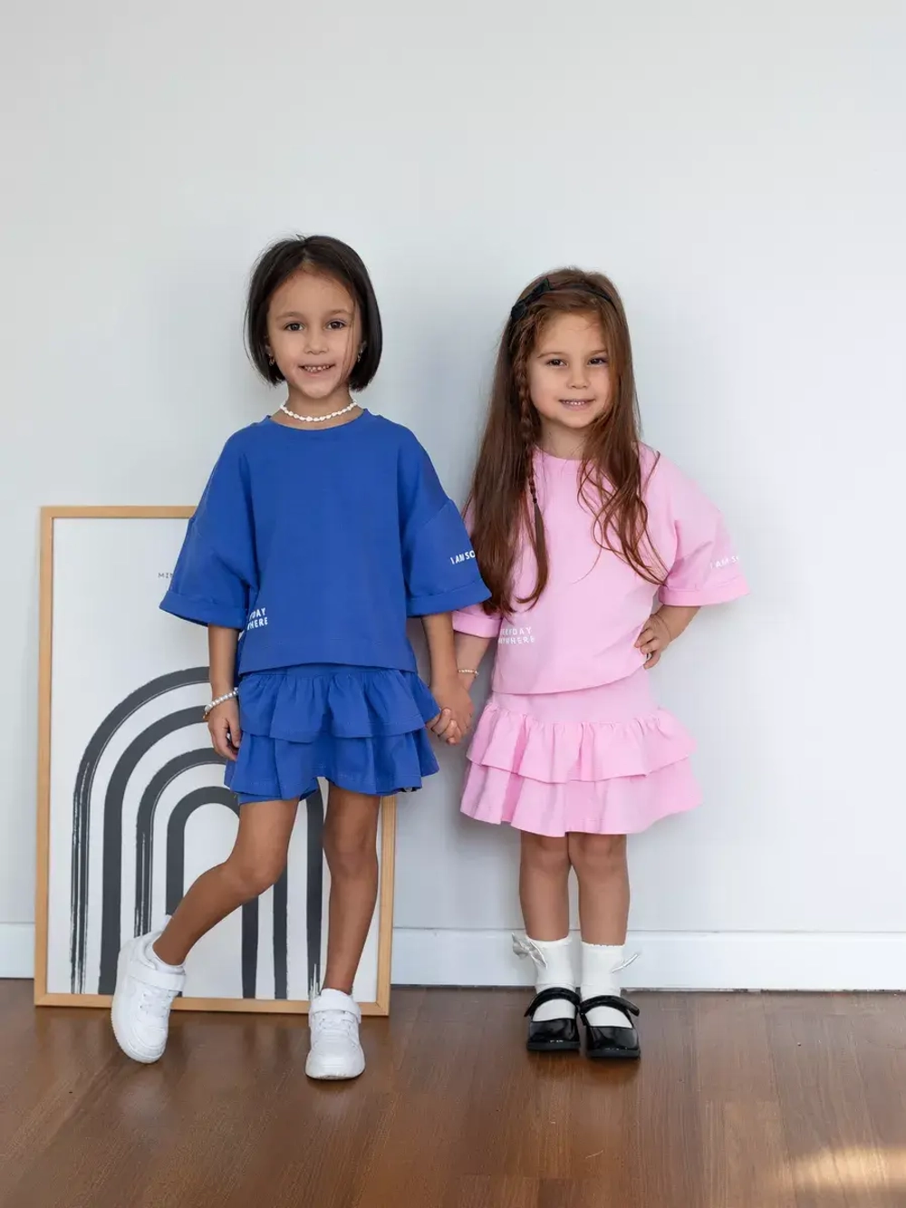 Костюм для девочки летний футболка и юбка шорты