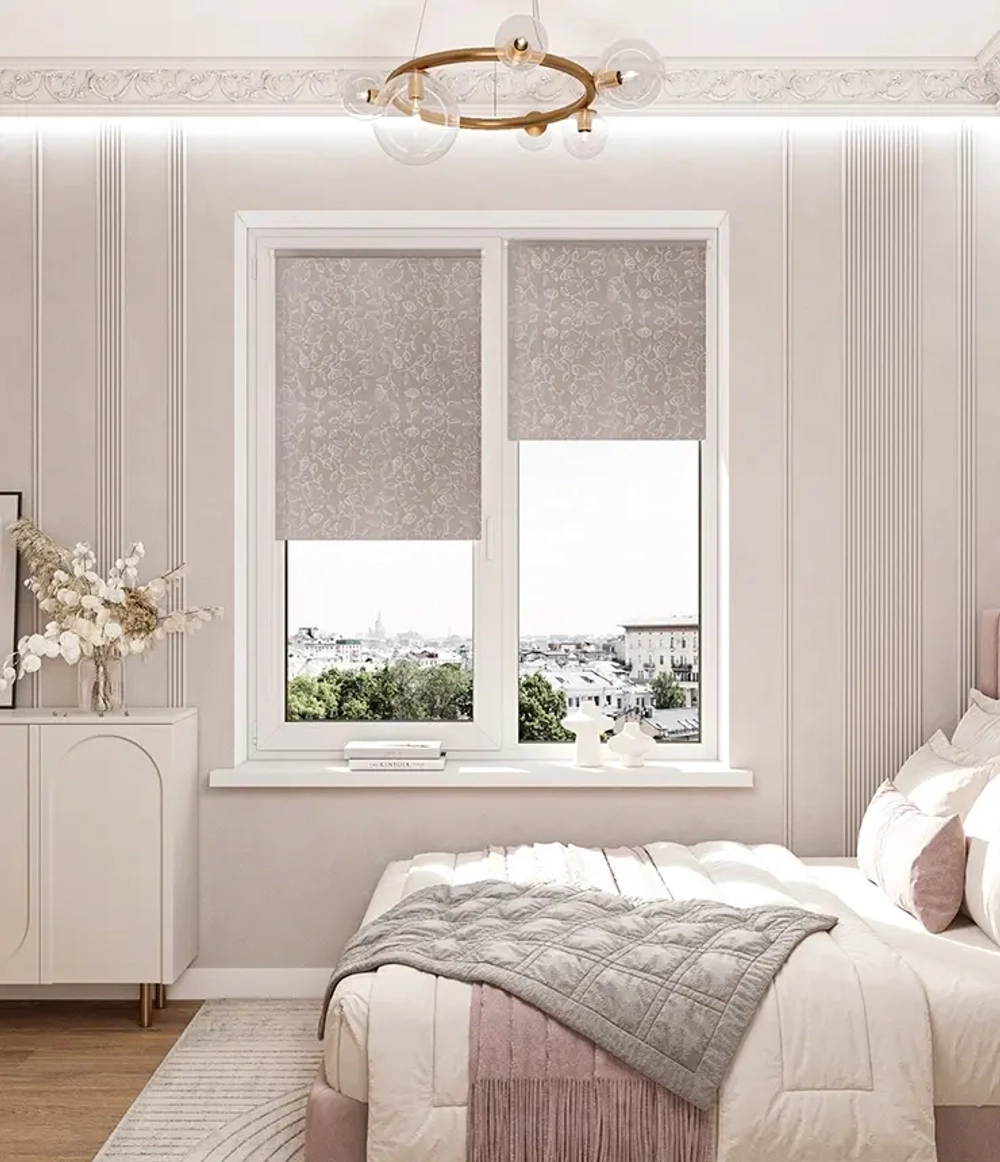 Рулонные шторы Леона Светло-серый