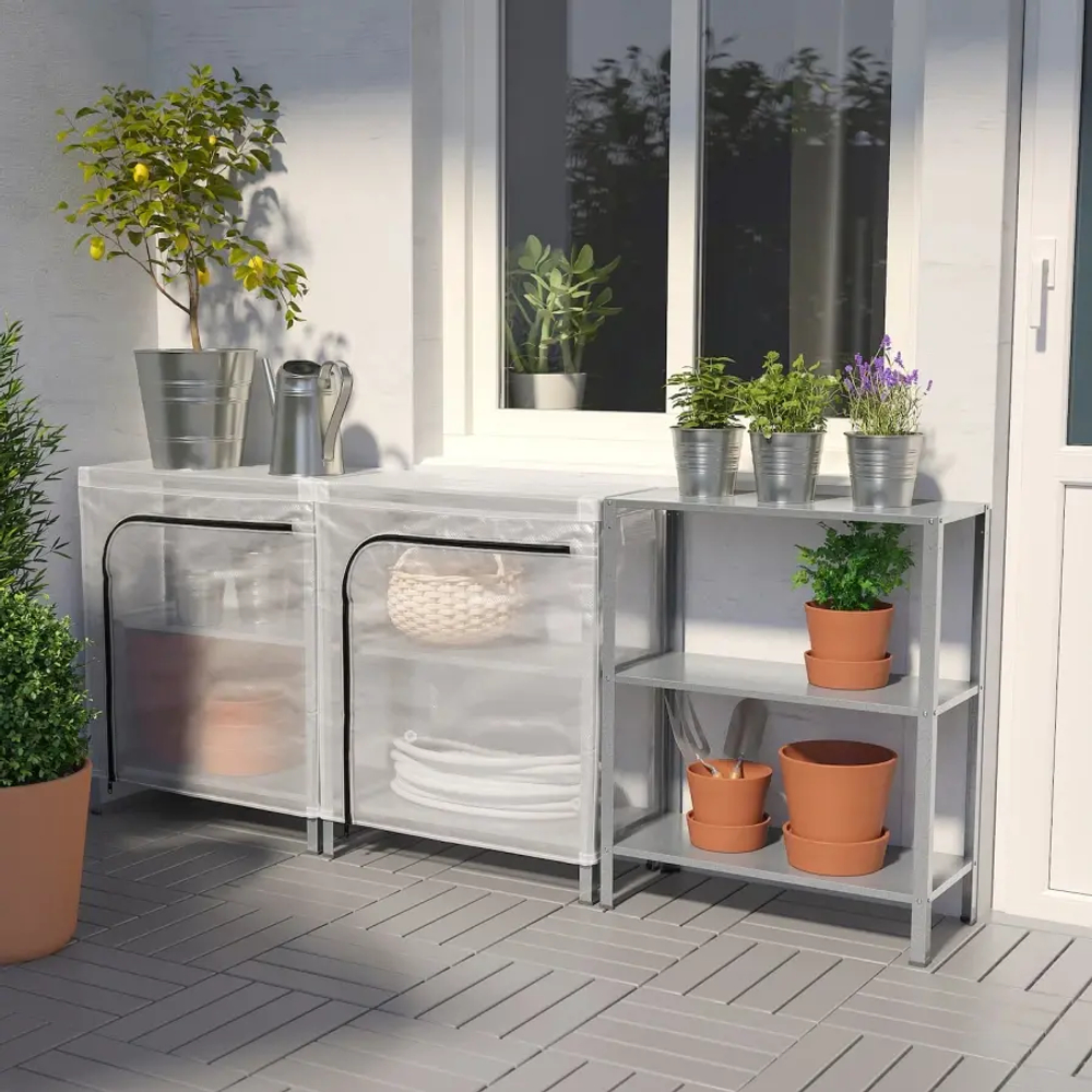 Стеллаж с чехлом - IKEA HYLLIS, 180х27х74 см, оцинкованный, ХИЛЛИС ИКЕА