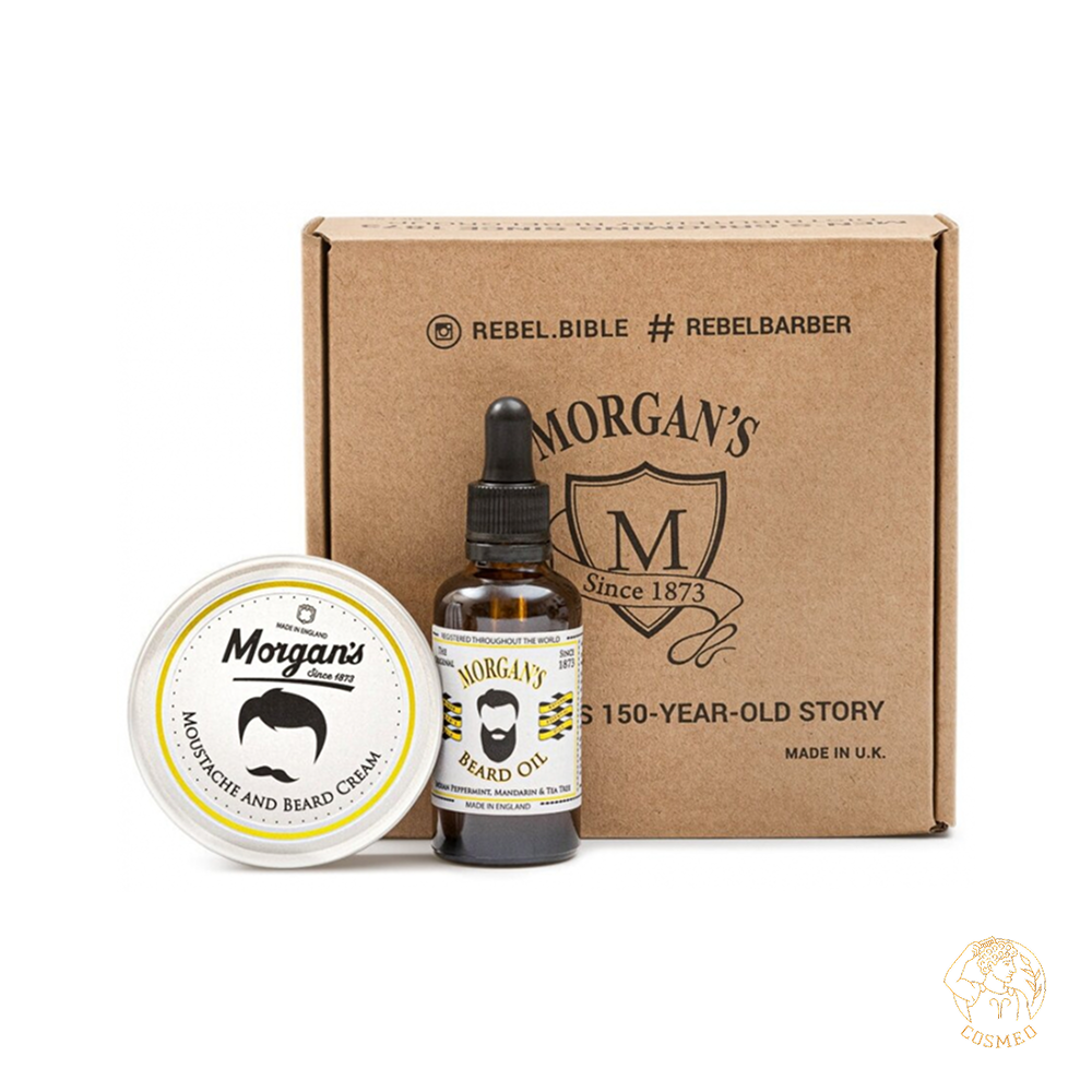 Подарочный набор масло для бороды + крем для бороды и усов Morgans