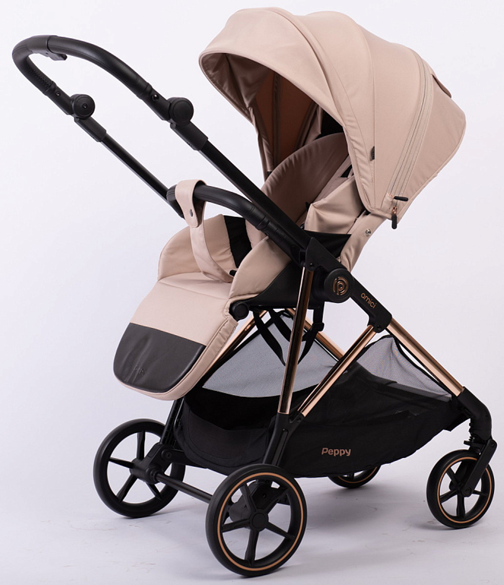 Прогулочная коляска Peppy Amici Beige рама Gold