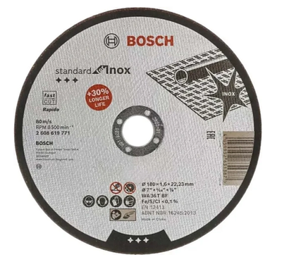 Диск отр. нерж. 180х1.6х22 BOSCH INOX 2608619771