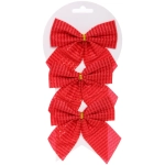 Бант на ёлку «Волшебство» 11*12 см (набор 3 шт), Красный