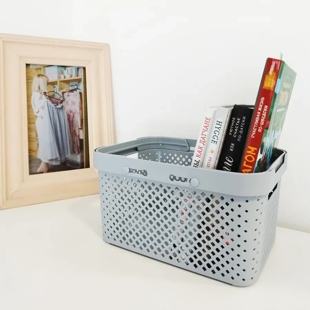 "STOCKHOLM" Корзина для хранения с ручками 5л, 26х19,2х13,7см, цв.серый шторм