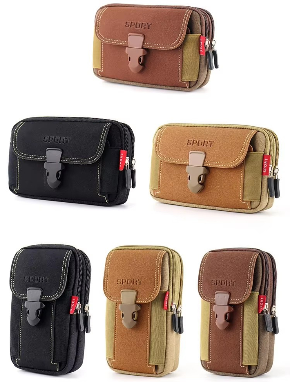 Универсальный поясной подсумок-чехол Waist bag horizontal model