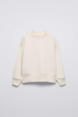 ZARA ОДНОТОННАЯ ТОЛСТОВКА, ЭКРЮ