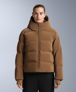 OYSHO Водостойкий пуховик из атласа Minardi Piume SKI, медовый