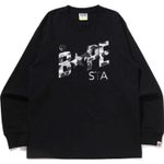 A Bathing Ape 1st Camo Sta L S Tee черный серый
