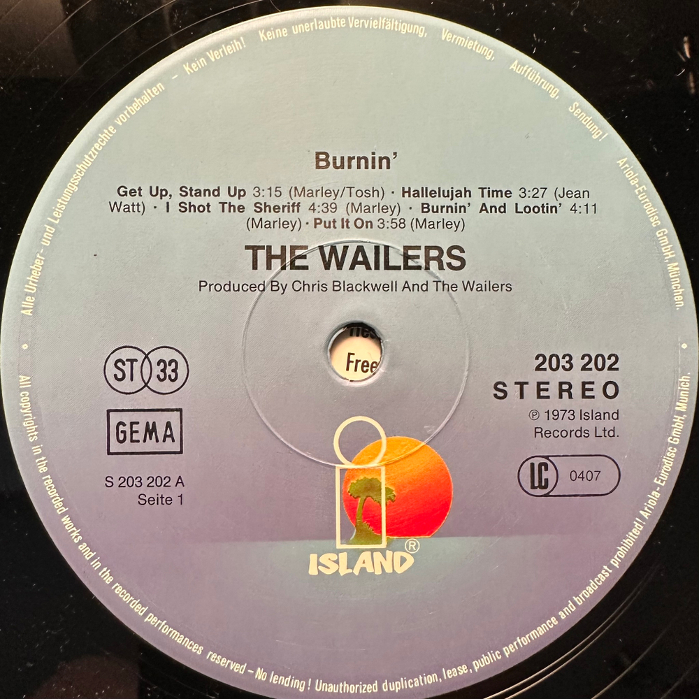 The Wailers - Burnin (Германия 1987г.)