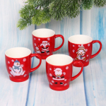 Кружка керамическая 210мл «Новогодние символы», красная