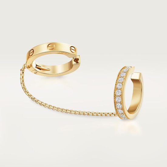 Моносерьга Cartier LOVE single earrings, multiwear, half-paved