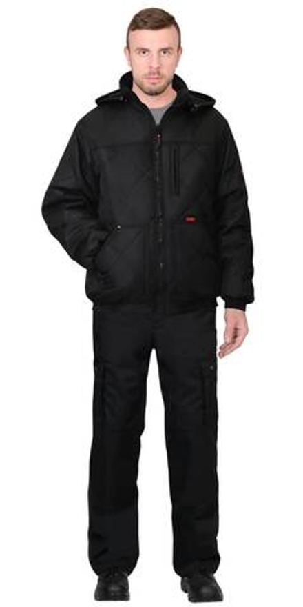 Куртка ПРАГА-Люкс короткая с капюшоном, черная