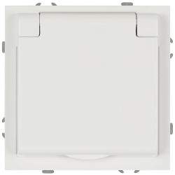 Розетка ЭРА Galaxy 15-2103-01 c заземлением 2P+E Schuko со шторками с крышкой 16А-250В IP20 белый