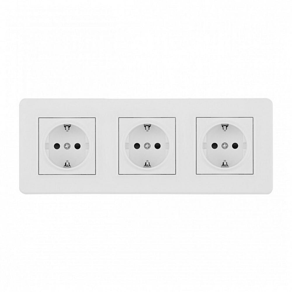 Розетка с заземлением и со шторкой Arte Milano SET16-3 SET16-3-40-1x3 white