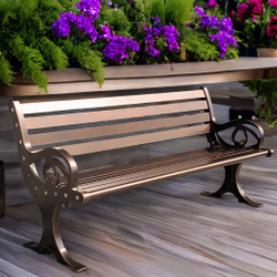 Скамейка садовая уличная из литого алюминия БЕРЛИН-200 «BERLIN-200» 200х58х74 см бронза