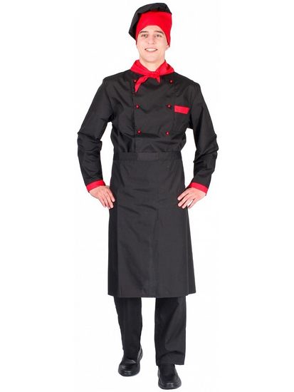 Костюм мужской "Су-Шеф" (черный/красный)
