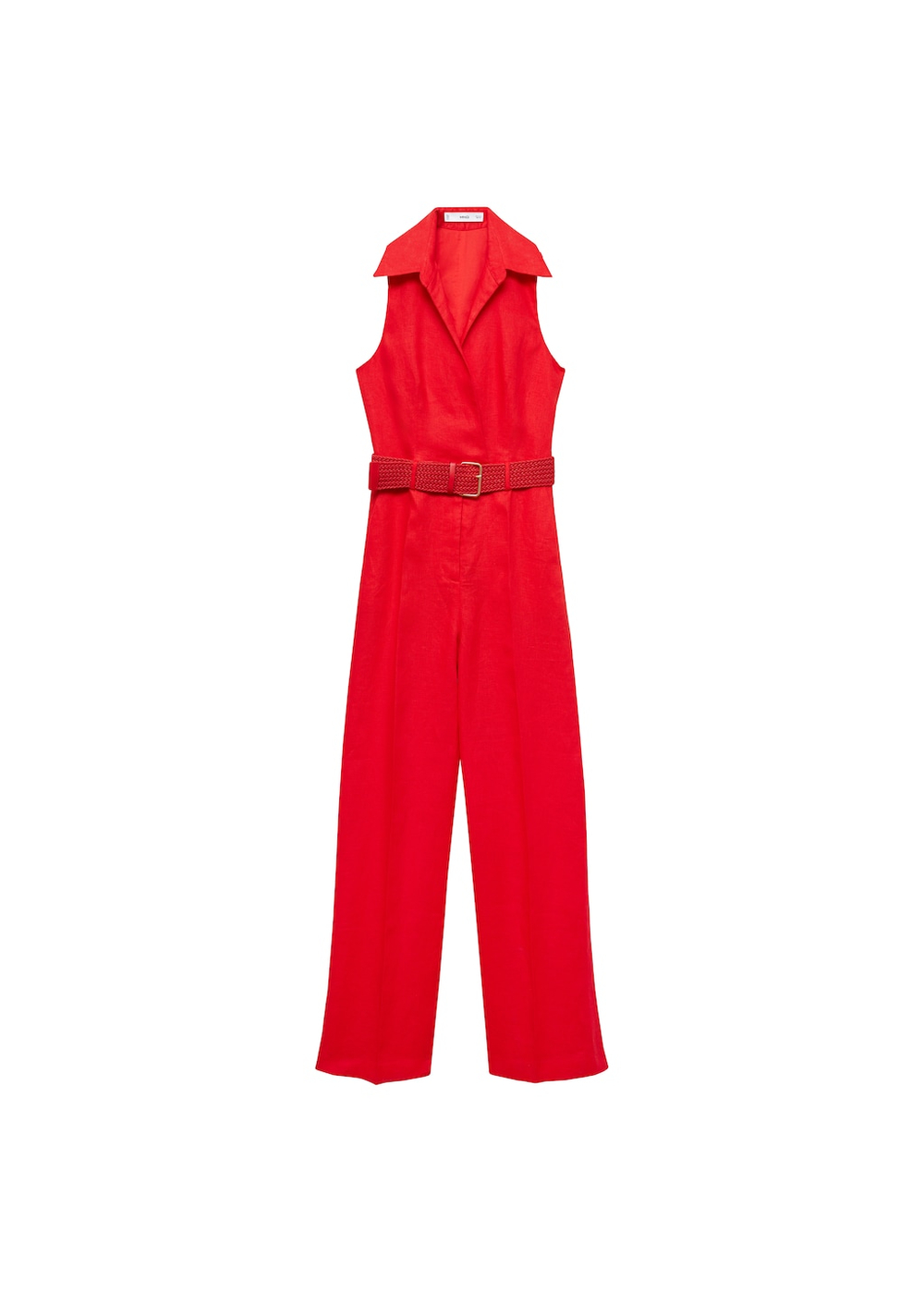 Рубашечный комбинезон изо льна с поясом